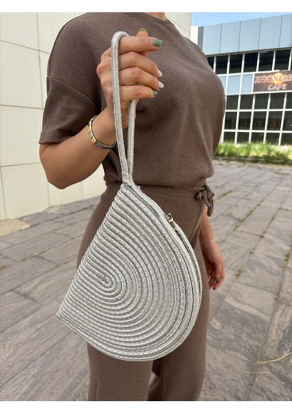 Moss Fermuarlı Hasır Jüt Vegan Clutch Çanta fiyatları