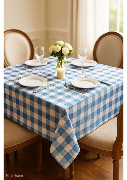 Kareli Masa Örtüsü Sofra Bezi 160X160 cm Happytime fiyatları