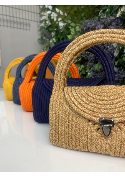 Soft Aksesuarlı Hasır Portföy Çanta modelleri