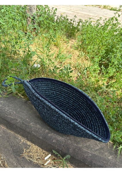 Moss Fermuarlı Hasır Jüt Vegan Clutch Çanta modelleri