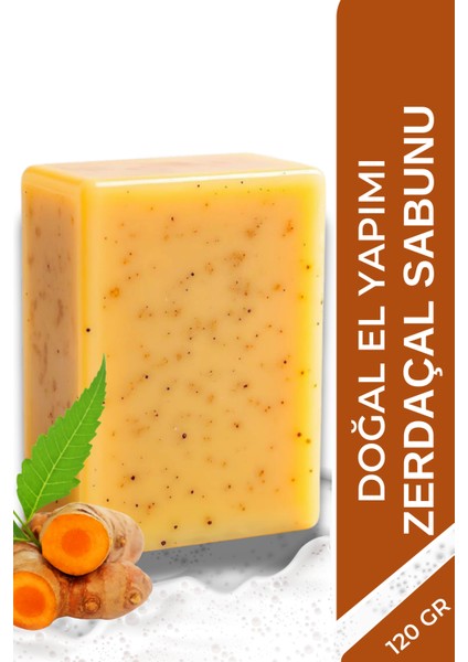 El Yapımı Doğal Zerdeçal Sabunu 120 gr – Bitkisel Cilt Bakım Sabunu