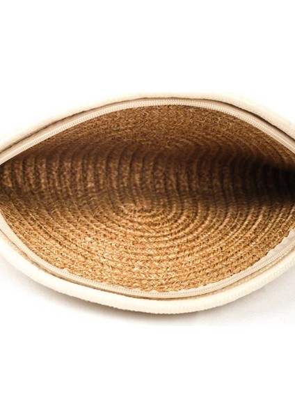 Moss Fermuarlı Hasır Jüt Vegan Clutch Çanta modelleri
