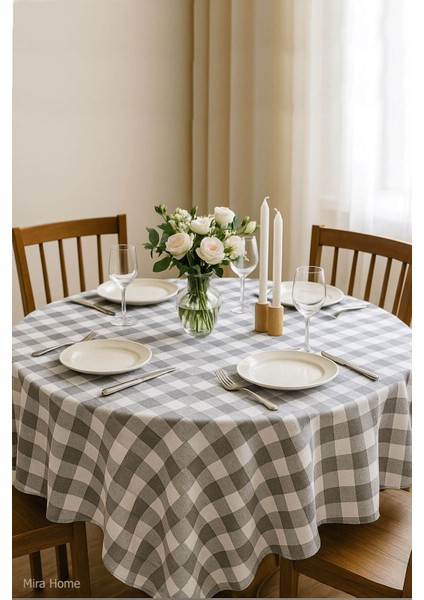 Kareli Masa Örtüsü Sofra Bezi 160X160 cm Happytime fiyatları