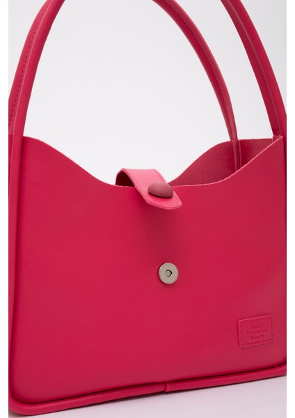 Fuşya Shk79 Deri Düğme Detaylı Çıtçıtlı Makyaj Çantalı Kol ve Omuz Çantası indirimleri