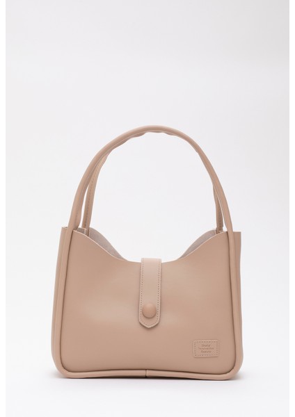 Vizon Shk79 Deri Düğme Detaylı Çıtçıtlı Makyaj Çantalı Kol ve Omuz Çantası