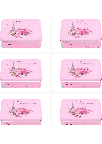 Dikdörtgen Kutu Hediye Kutusu Sevgililer Günü Hediye Kutusu Love Is All You Need Pembe 6 Lı 12x10cm