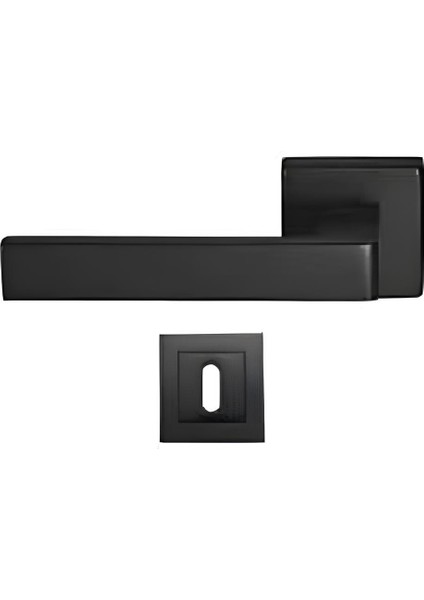 Konak Kare Rozetli Mat Siyah Oda Kapı Kolu, Modern Tasarım, Dayanıklı Malzeme, Iç Mekan Uyumlu fiyatları