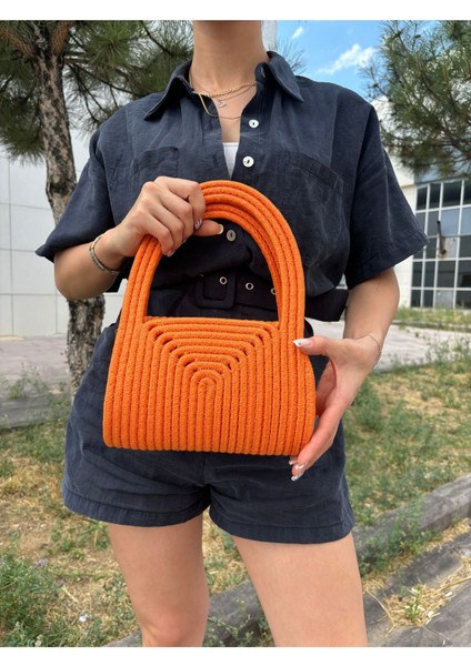 Soft Mini Jüt Hasır Portföy Clutch El Çantası Yazın Modası