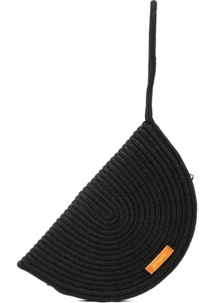 Moss Fermuarlı Hasır Jüt Vegan Clutch Çanta