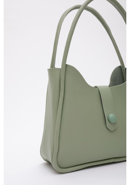 Mint Yeşil Shk79 Deri Düğme Detaylı Çıtçıtlı Makyaj Çantalı Kol ve Omuz Çantası fırsatları