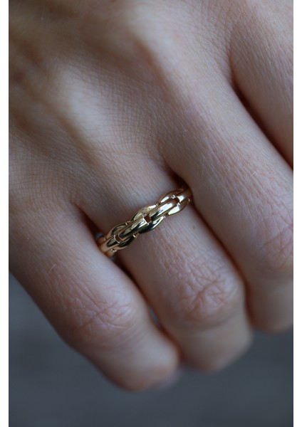 14 Ayar Altın Yuvarlak Kenarlı Gurmet Yüzük fırsatları