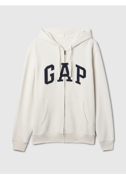 Erkek Beyaz Gap Logo Relaxed Fleece Fermuarlı Sweatshirt fiyatları