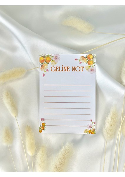 Turuncu Çiçek Geline Not Bekarlığa Veda Dilek Kartı / Kına Gecesi Kartı
