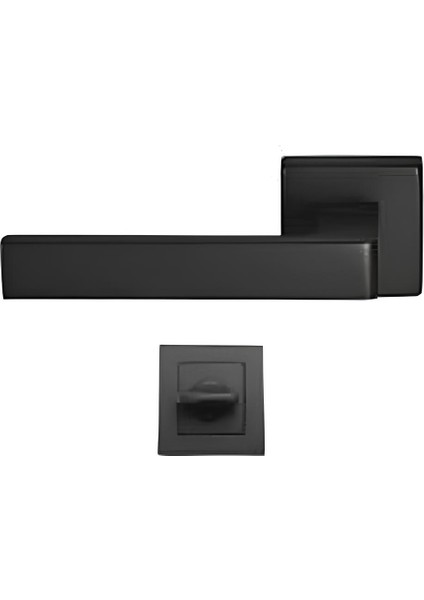 Konak Kare Rozetli Mat Siyah Wc Kapı Kolu-Kolay Montaj, Iç Kapı Kolu, Modern Kapı Kolu fiyatları