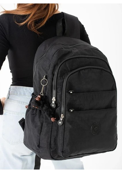 Krınkıl Öğrenci Seyahat Sırt Okul Çantası Basit Kore Tarzı Kadın Siyah Su Geçirmez fiyatları