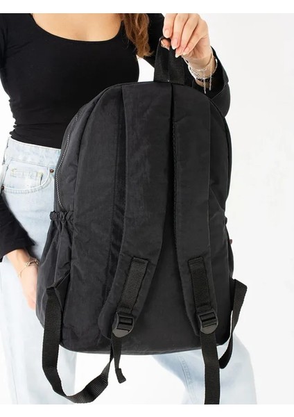 Krınkıl Öğrenci Seyahat Sırt Okul Çantası Basit Kore Tarzı Kadın Siyah Su Geçirmez modelleri