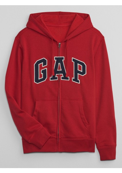 Erkek Kırmızı Gap Logo Relaxed Fleece Fermuarlı Sweatshirt fiyatları