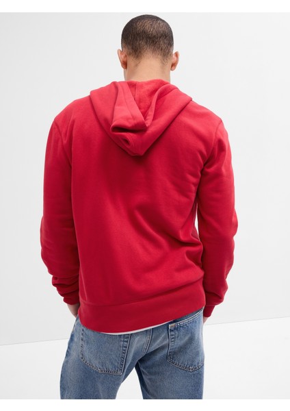 Erkek Kırmızı Gap Logo Relaxed Fleece Fermuarlı Sweatshirt modelleri