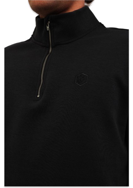 5W MB BS47 Hzip Sw 5pr Yari Fermuar Sweat Siyah Erkek Sweatshirt modelleri