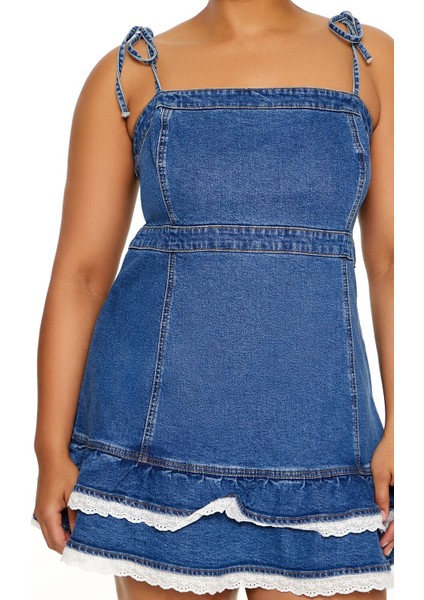 Plus Size Denim Mini Elbise modelleri
