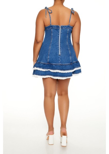 Plus Size Denim Mini Elbise indirimleri