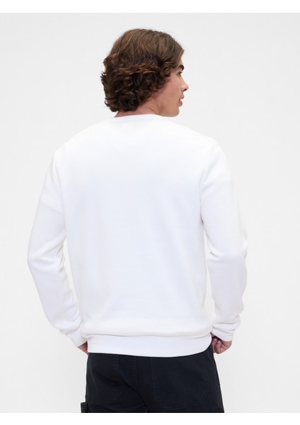 Erkek Beyaz Gap Logo Fleece Sweatshirt fırsatları