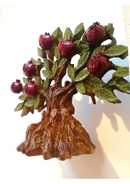 Dekoratif Nar Ağacı Duvar Süsü El Yapımı Nar Figürlü Obje Bereket ve Bolluk Simgesi Ev ve Ofis Duvar Süsü fırsatları