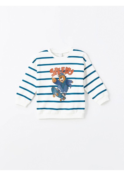 Lcw Kids Bej Bisiklet Yaka Çizgili Erkek Çocuk Sweatshirt ve Eşofman Alt 2'li fiyatları
