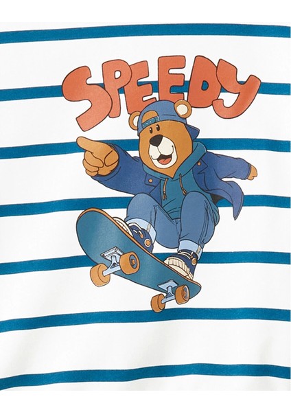 Lcw Kids Bej Bisiklet Yaka Çizgili Erkek Çocuk Sweatshirt ve Eşofman Alt 2'li modelleri