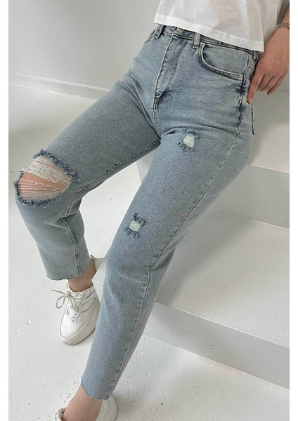 Skinny Kot Pantolon Buz Mavi - 26830