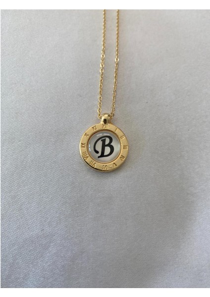 B Harfli Kolye Altın Renk