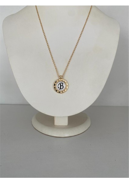B Harfli Kolye Altın Renk fırsatları