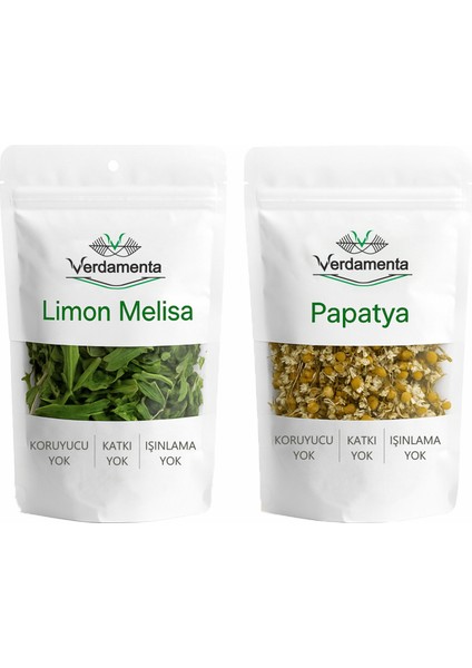 Limon Melisa & Papatya Çayı – 2’li Bitki Çayı Seti (20 gr + 20 gr) – Beyaz Kilitli Paket