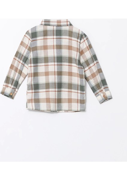 Lcw Baby Ekru Uzun Kollu Erkek Bebek Ekose Gömlek ve Pantolon 2'li Takım modelleri