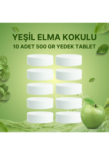 5 Adet 2X500 gr Nem Alıcı Rutubet ve Küf Önleyici Yedek Tablet Yeşil Elma
