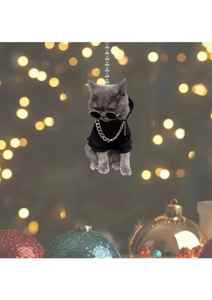 Cool Gözlüklü Kedi 2d Akrilik Asma Süs fiyatları