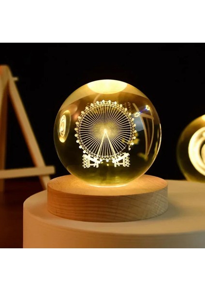 Dönme Dolap Tasarımlı Işıklı Cam Küre