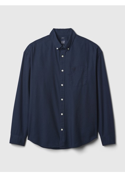 Erkek Lacivert Gap Logo Oversize Oxford Gömlek modelleri