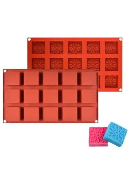 Silikon Kek Kalıbı Kare Desenli