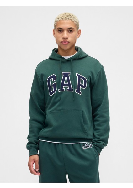 Erkek Koyu Yeşil Gap Logo Relaxed Fleece Sweatshirt