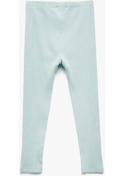 Pamuklu Beli Lastikli Ribanalı Mavi Kız Bebek Tayt 6WMG40016AK fiyatları