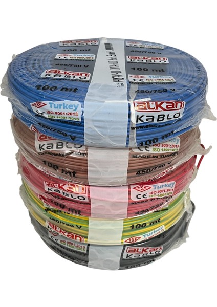 1x2,5 Mm² H07V-U Nya Kablo 100 Metre (%100 Bakır) Sarı-Yeşil fiyatları