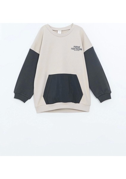 Lcw Kids Gri Bisiklet Yaka Uzun Kollu Baskılı Erkek Bebek Sweatshirt ve Eşofman Alt 2'li Takım fiyatları