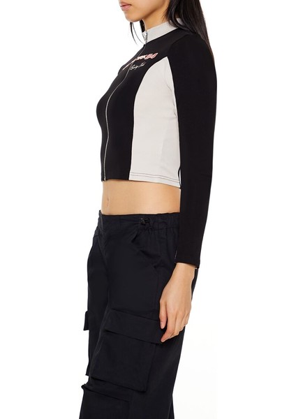 Iki Renkli Crop Hırka