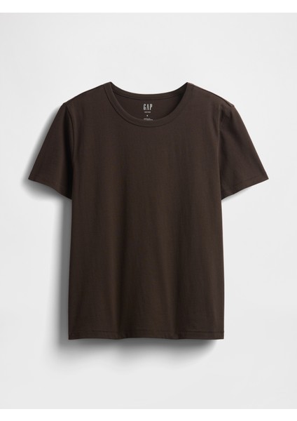 Kadın Koyu Kahverengi %100 Organik Pamuk Vintagesoft T-Shirt fiyatları