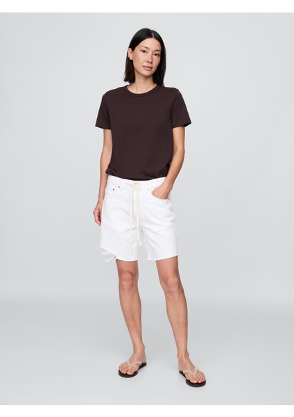 Kadın Koyu Kahverengi %100 Organik Pamuk Vintagesoft T-Shirt indirimleri