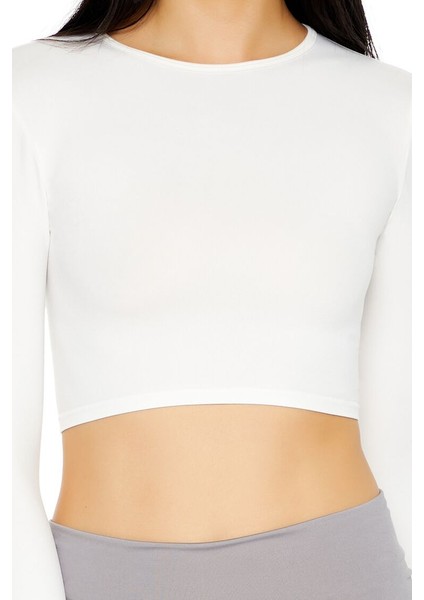 Dikişsiz Uzun Kollu Crop Tişört modelleri