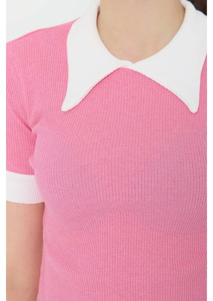 Yaka Garnili Crop Pembe - 27139 fırsatları
