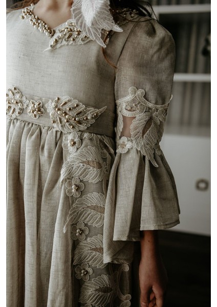 Özel Tasarım Uzun Kız Çocuk Abiye Elbise, Taç Aksesuarlı, Doğum Günü ELBISESI_M2050 fırsatları