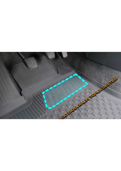 Toyota Corolla Sedan 2007-2012 4.5D Havuzlu Paspas Siyah